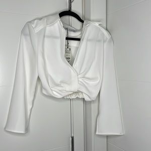 Zara pleated crop top in XS brand new with tags